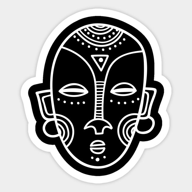 Tribal mask White Sticker by yuliia_bahniuk